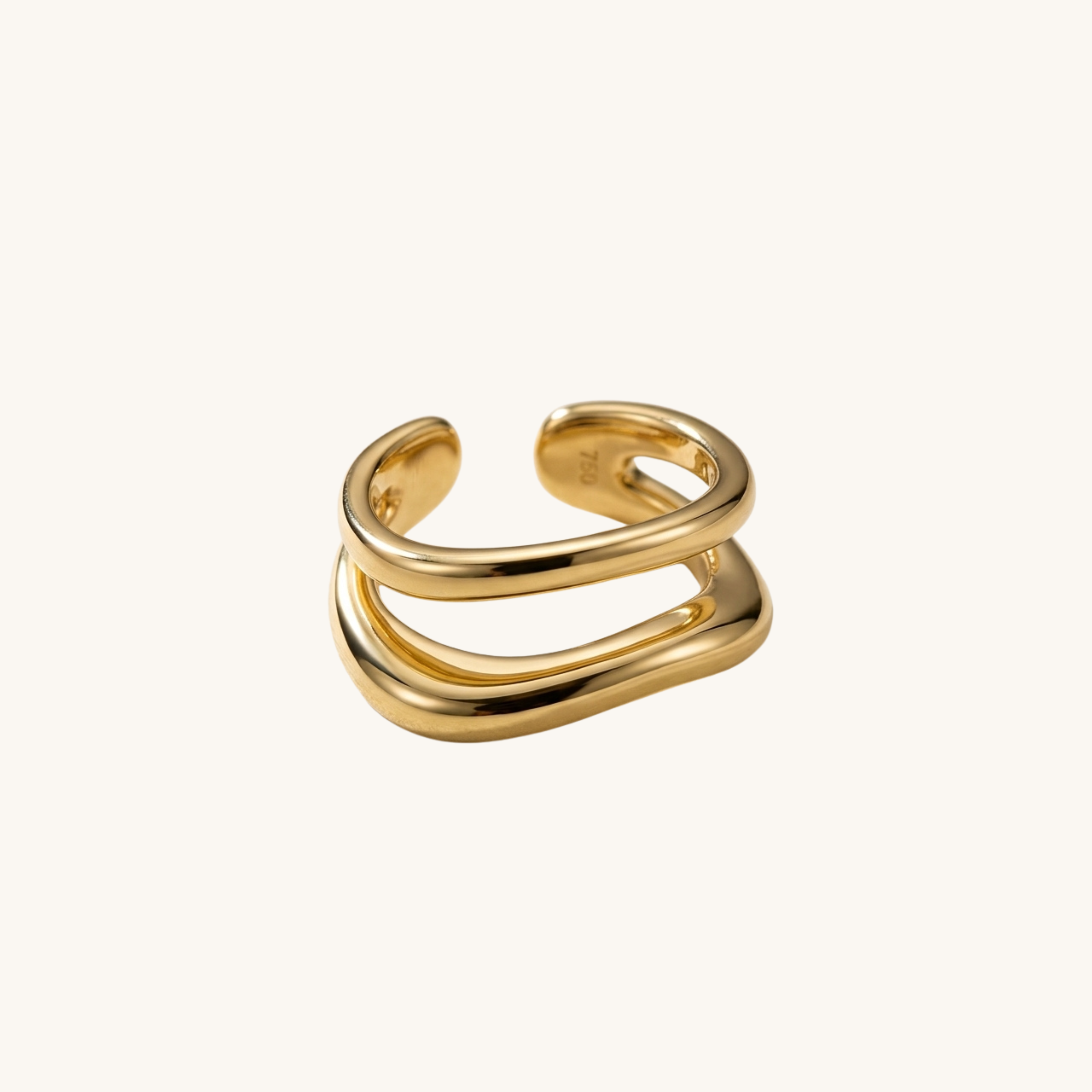 Ear cuff SOLENNE Lira — banhado a ouro 18k ou em acabamento prata, aço inoxidável premium